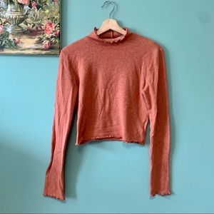 Urban Outfitters Baby Pink Fuzzy Crop Top